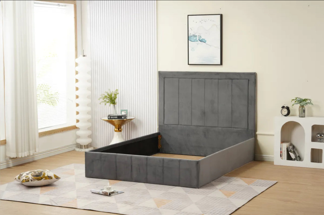 Cadre de Lit POLO en velours Anthracite 160x190cm