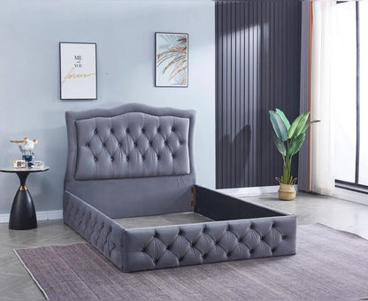 Cadre de Lit TREND en velours Gris 160x200