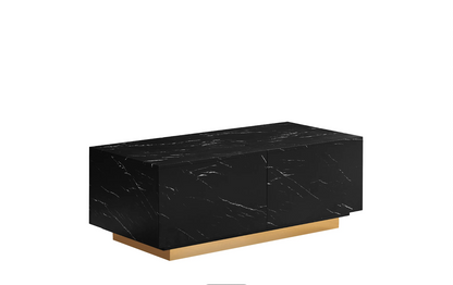 Table basse FLOTTANTE Or/marbre Noir 120X60X45CM