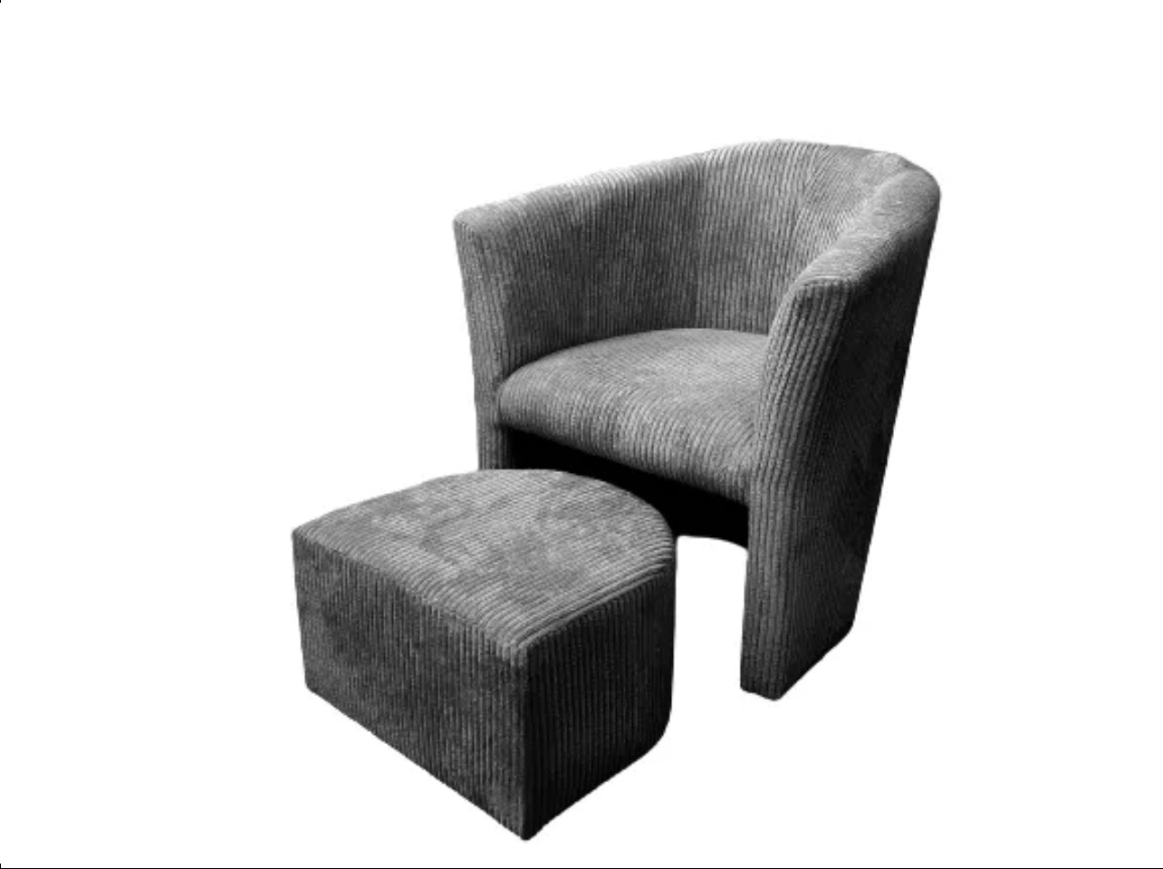 Fauteuil LINA en velours cotele Gris